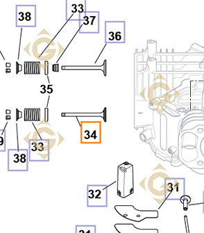Spare parts Exhaust Valve k3201601s For Engines KOHLER, by marks KOHLER